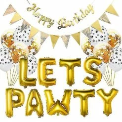 Unbranded Pet Dog Birthday Laisse Pawty Letter Balloon Decoration Set Fille Garçon Cel