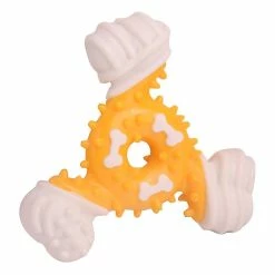 Unbranded Farfi Pet Dog Trois Feuilles Fléchettes Forme Anti Morsure Dents Grincement Nettoyant Jouet à Mâcher