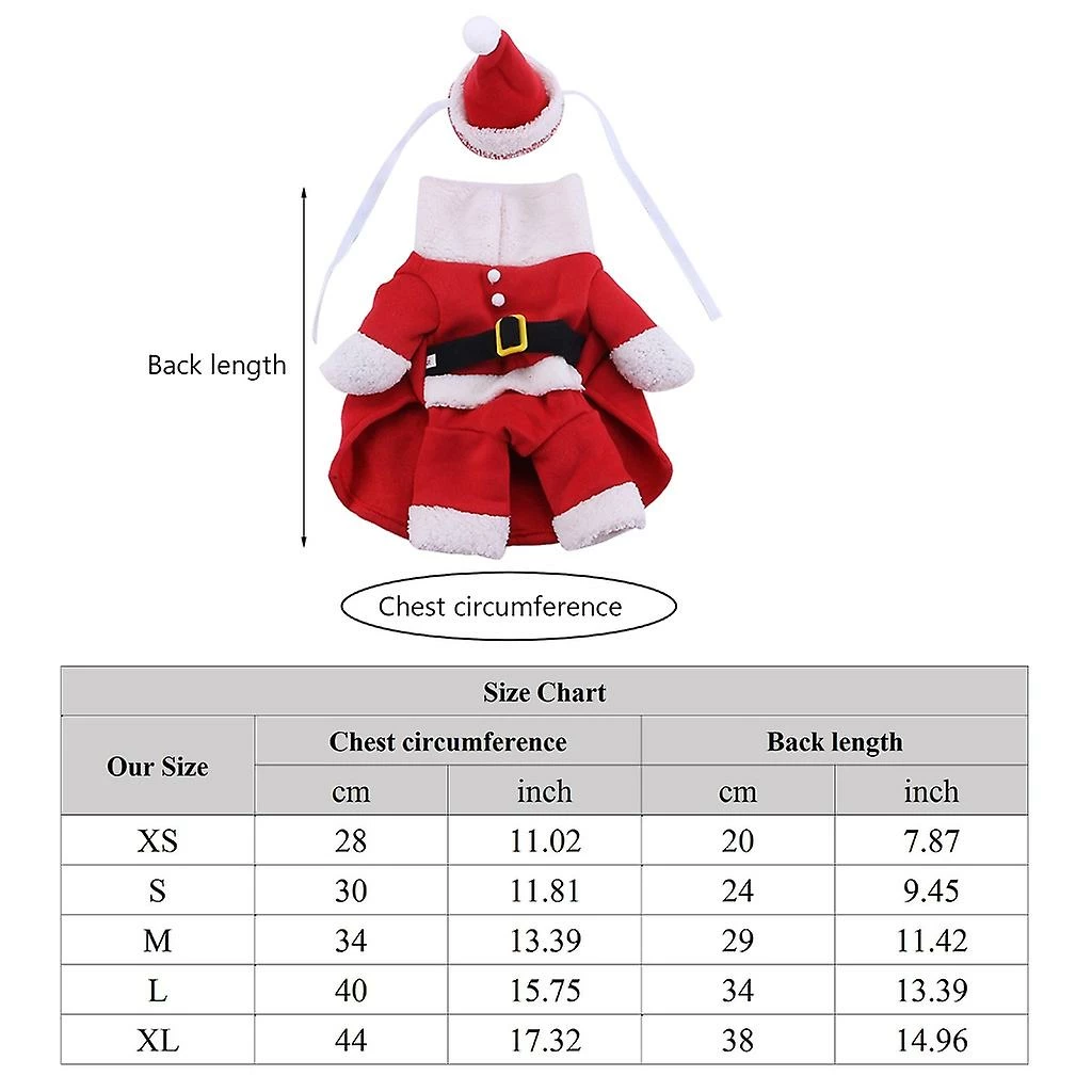 Unbranded Mode Pet Dog Coat Red Hat Vêtements D’hiver Lovely Cats Noël Photo Props – Image 4