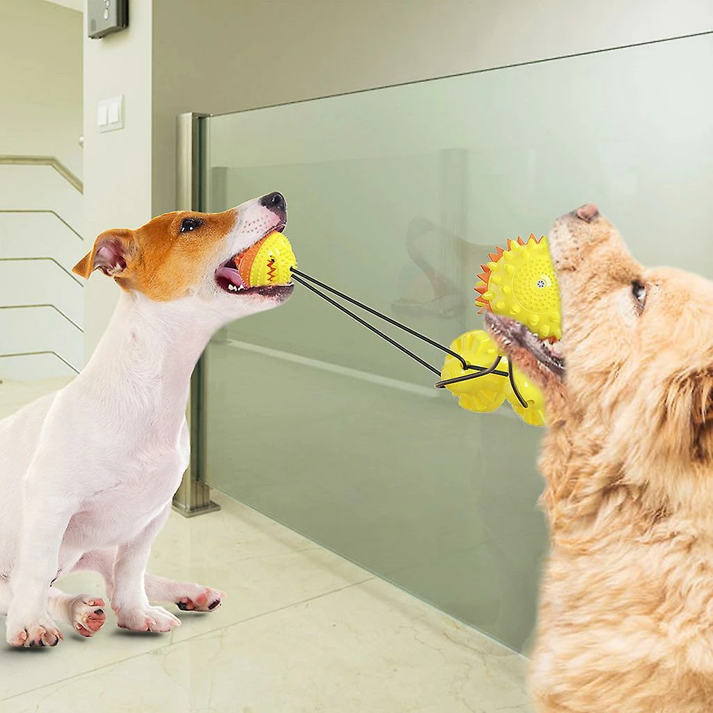 Unbranded Pet Dog Molar Toy Tug Rope Toothbrush Chewing Ball Suce Cup Detal Care Tooth Cleaning – Image 2