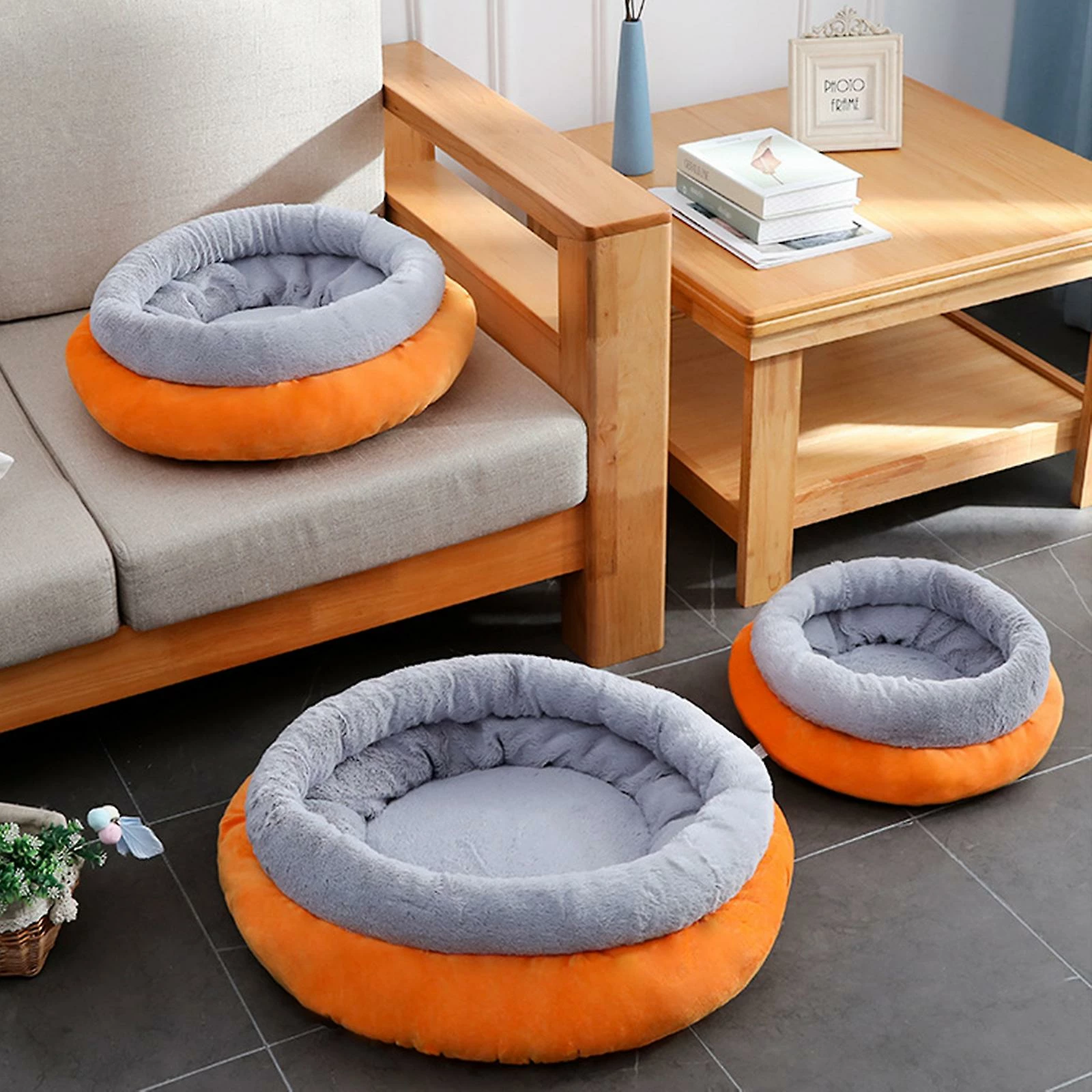 Unbranded Super Soft Pet Dog Pour Cat Bed Kennel Round CanapĂ© Coussin Pad Matelas De Couchage Pour Do â Image 3