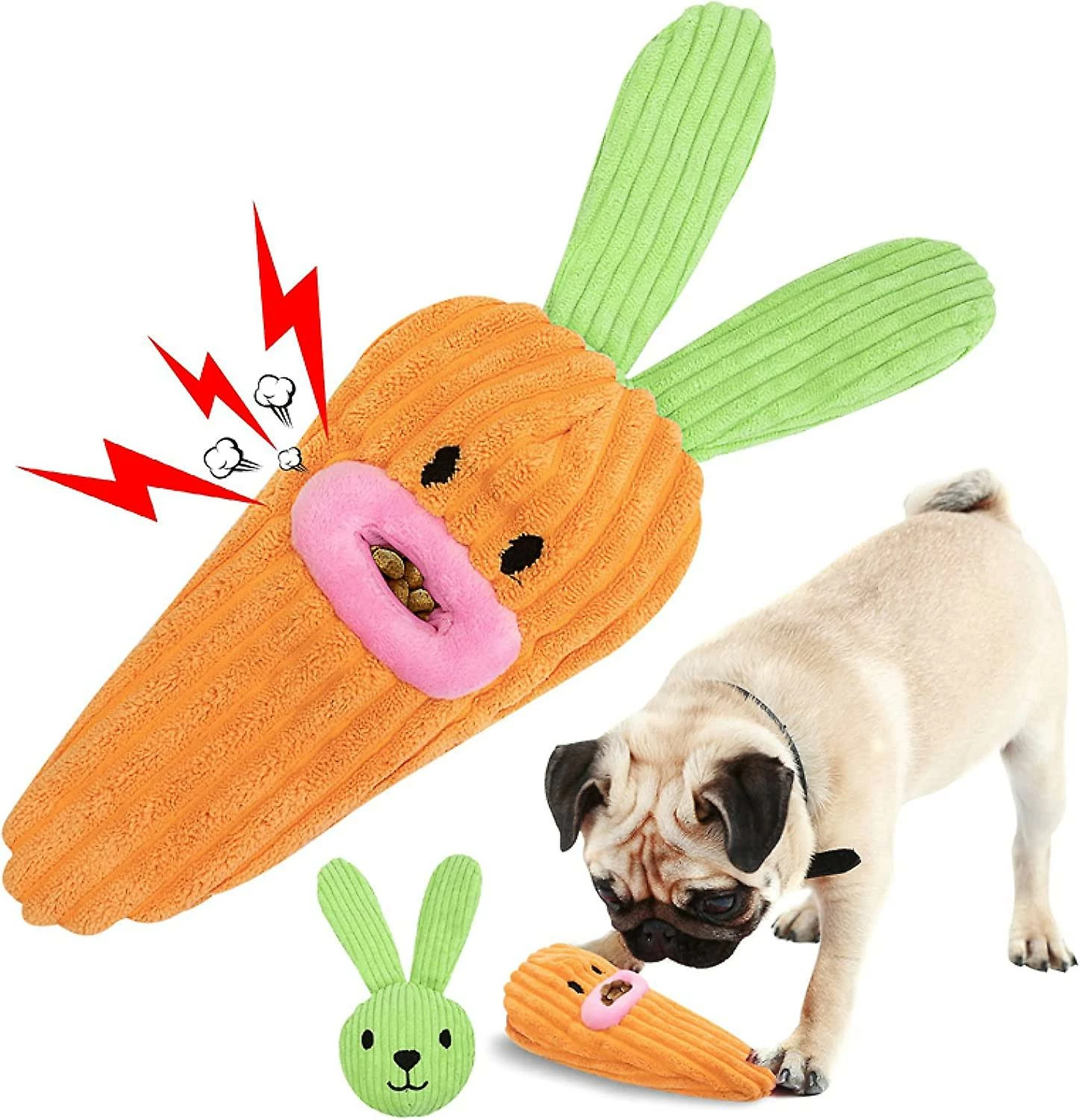 Baicccf Peluche Squeaky Dog Toys Interactif Mignon Distribution De Nourriture Puppy Pet Puzzle Toys Small Medium Dogs Iq Training Teething