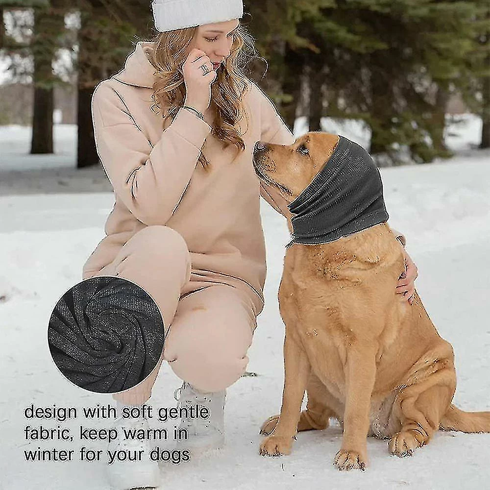 Unbranded Pet Dog Snood Foulard D’hiver Bain Toilettage Cou Protection Des Oreilles1 Piècegray – Image 3